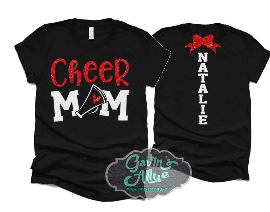 Glitter Cheer Mom Shirt | Cheer Shirt | Cheer Bling | Cheer Spirit Wear | Bella Canvas T-shirt | Short Sleeve Shirt