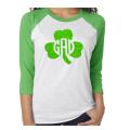 St. Patrick&#39;s Day Shirt | Glitter Monogram Shamrock | Monogram Holiday Shirt
