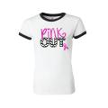 Glitter Cancer Shirt | Glitter Pink Out Shirt | Ringer T-Shirt | Cancer Awareness Shirt | Breast Cancer Tee Shirt