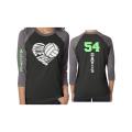 Glitter Volleyball Shirt | Volleyball Mom 3/4 Sleeve Baseball Shirt | Customized Team & Colors