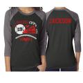 Glitter Baseball & Cheer Mom Shirt | 3/4 Sleeve Baseball Shirt | Customize with your Team and Colors