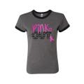Glitter Cancer Shirt | Glitter Pink Out Shirt | Ringer T-Shirt | Cancer Awareness Shirt | Breast Cancer Tee Shirt