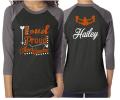 Glitter Cheer Shirt | Loud Proud Cheer Grandma | Cheer Bling | 3/4 Sleeve Raglan |Customize with your Colors