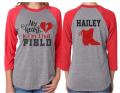 Glitter Drill Team Shirt | 3/4 Sleeve Raglan | Drill Team Mom Shirt| Customize Your Colors