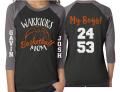 Glitter Basketball Mom Shirt | Two Numbers | Two Players| Customized 3/4 Sleeve Raglan | Basketball Shirt Grandma, Aunt, Stepmom