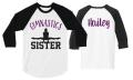 Glitter Gymnastics Sister Shirt | Gymnastics Shirt | 3/4 Sleeve Raglan | Customize with your Name & Colors