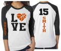 Glitter Basketball Shirt | Basketball Heart Shirt | Basketball Mom Shirt | Customize Team & Colors