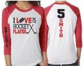 Glitter  I Love My Hockey Player | Hockey Mom shirt | Customize with your Team & Colors