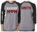 Glitter Wrestling Shirt | Wrestling Mom Baseball Shirt | 3/4 Sleeve Raglan | Customize with your Team & Colors
