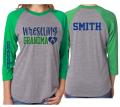 Glitter Wrestling Grandma Shirt | 3/4 Sleeve Baseball Shirt | Customize with your Team & Colors