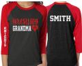 Glitter Wrestling Grandma Shirt | 3/4 Sleeve Baseball Shirt | Customize with your Team & Colors