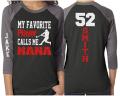 Baseball Grandma Shirt | Glitter My Favorite Player Calls Me 3/4 Sleeve Raglan Shirt | Customize Team & Colors