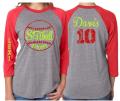 Glitter Softball Mom Shirt | Softball Shirt | 3/4 Sleeve Shirt | Customize Colors