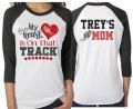 Glitter Track & Field  Shirt | 3/4 Sleeve Baseball Shirt | My Heart is on that Track