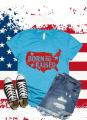 Glitter Born and Raised Shirt | 4th of July womens shirt| Glitter 4th of July shirt | Bella Canvas 4th of July tee