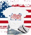Glitter Stars and Stripe shirt | Patriotic Shirt | Bella Canvas Short Sleeve Tshirt | Youth & Adult