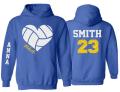 Glitter Volleyball Heart Hoodie | Volleyball Hoodies | Volleyball Mom Hoodies | Customize Team & Colors | Adult or Youth Sizes
