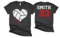 Glitter Volleyball Heart Shirt | Volleyball Shirts | Volleyball Bling | Volleyball Mom Shirts | Bella Canvas T-shirt | Youth and Adult