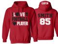 Glitter I Love My Football Player Hoodie | Football Hoodies | Football Mom Hoodies | Football Mom | Customize Colors
