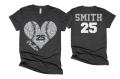 Glitter Baseball Heart Shirt | Baseball Shirts | Baseball Shirts | Short Sleeve Baseball or Softball Shirt | Youth or Adult