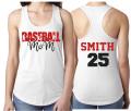 Glitter Baseball Tank Top | Custom Baseball  Tank Top | Racerback Tank | Baseball Bling | Customize  Colors, Number, Name, & Team Name