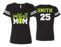 Glitter Softball Shirt | Softball Mom Shirt | Softball Shirts | Softball Mom Shirts | Softball Bling | V-neck Short Sleeve Shirt