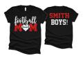 Glitter Football Shirt | Football Mom T-Shirt | Two Player Shirt | Football Shirts | Cute Football Mom Shirts | Bella Canvas T-shirt