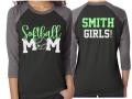 Glitter Softball Mom Shirts | Softball Shirts | Softball Mom Shirts | 3/4 Sleeve Shirt | Softball Shirt | Customize Colors