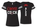 Glitter Cheer Coach Shirt | Cheer Mom V-neck Short Sleeve Shirt | Cheer Bling | Cheer Spirit Wear | Customize Colors