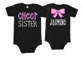 Glitter Cheer Sister Infant Bodysuit  | Infant Bodysuit | Bella Canvas Bodysuit