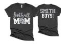 Glitter Football Shirt | Football Mom T-Shirt | Two Player Shirt | Football Shirts | Cute Football Mom Shirts | Bella Canvas T-shirt