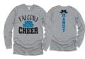 Glitter Cheer  Shirt | Cheer Shirt | Cheer Bling | Cheer Spirit Wear | Long Sleeve Shirt | Customize  Colors | Youth or Adult