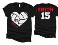 Glitter Volleyball Heart Shirt | Volleyball Shirts | Volleyball Bling | Volleyball Mom Shirts | Bella Canvas T-shirt | Youth and Adult