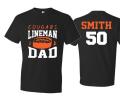 Football Dad Shirt | Lineman Dad Shirt | Football Dad Shirts | Short Sleeve T-shirt or Long Sleeve | Customize your team & colors