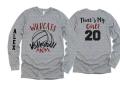 Glitter Volleyball Mom Shirt | That&#39;s My Girl | Long Sleeve Volleyball Shirts | Custom Volleyball Shirts | Customize Team & Colors