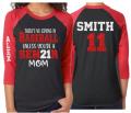 Glitter Senior Baseball Mom Shirt | 3/4 Sleeve Shirt | Customized Baseball Mom Shirt