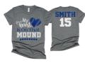 Glitter Baseball Mom Shirt| My Heart is on that Mound | Baseball Shirt | Bella Canvas Tshirt | Customize colors