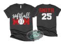 Glitter Softball Shirts | Softball Mom Shirts | Softball Shirt | Bella Canvas T Shirt  | Softball Bling