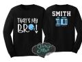 Glitter Football Shirt | That&#39;s My Bro |  Long Sleeve T-shirt or Long Sleeve | Football Spirit Wear | Customize