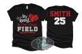 Glitter Baseball Mom Shirt| My Heart is that Field | Baseball Shirt | Bella Canvas Tshirt | Customize your team & colors