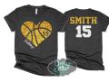 Glitter Basketball Heart Shirt | Basketball Tshirts | Basketball Mom Shirts | Basketball Bling| Bella Canvas Tshirt