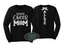 Glitter Senior Cheer Mom Shirt | Cheer Shirt | Cheer Bling | Cheer Spirit Wear | Long Sleeve Shirt | Customize  Colors
