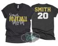 Glitter Senior Football Mom Shirt | Football Spirit Wear | Bella Canvas V Neck T Shirt  | Football Bling | Customize Colors