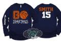 Glitter Basketball Shirt | Long Sleeve Shirt | Basketball Spirit Wear  | Customize Colors