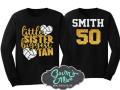 Glitter Volleyball Shirt |  Little Sister Biggest Fan | Volleyball Shirt | Long Sleeve Tshirt | Customize Colors | Adult or Youth Sizes