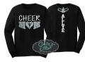 Glitter Cheer Mom Shirt | Cheer Shirt | Cheer Bling | Cheer Spirit Wear | Long Sleeve Shirt | Customize  Colors