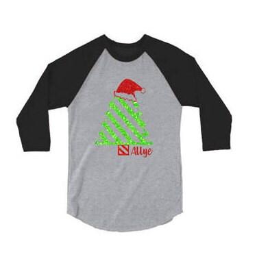 Glitter Christmas Shirt | Christmas Tree Shirt | Personalized with Name
