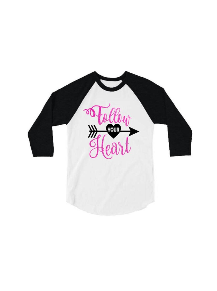 Glitter Valentine&#39;s Shirt | Follow Your Heart Shirt | Customized Youth & Adult