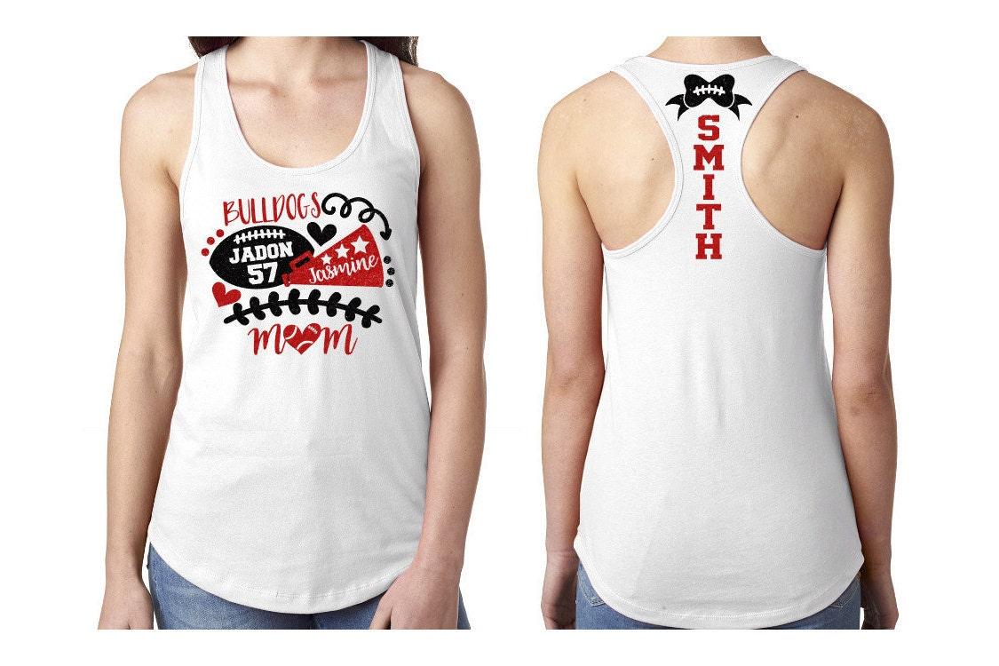 Glitter Football & Cheer Tank | Cheer and Football Mom | Racer Back Tank|  Customize Team and Colors
