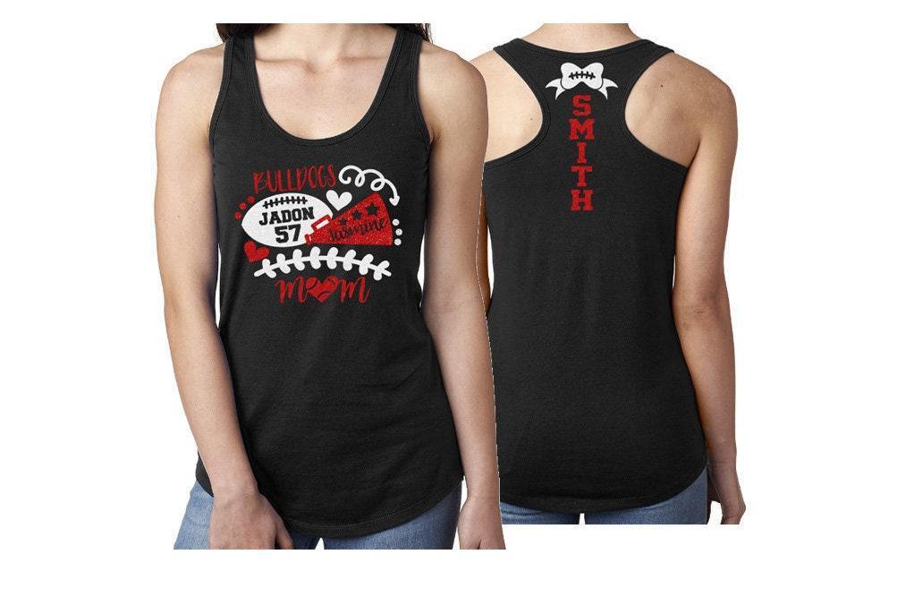 Glitter Football & Cheer Tank | Cheer and Football Mom | Racer Back Tank|  Customize Team and Colors